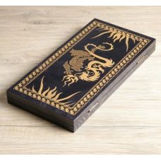 Backgammon "Dragons", wooden board 40 x 40 cm, gold